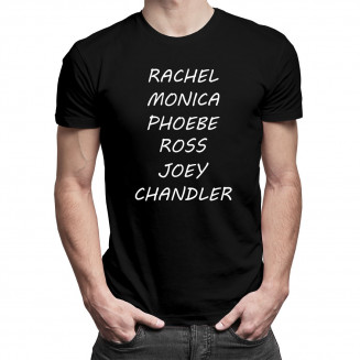 Rachel, Monica, Phoebe, Ross, Joey, Chandler