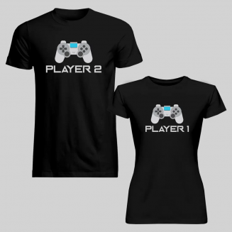 Szett pároknak - Player 1 (női) Player 2 (férfi) v2 - nyomattal ellátott body pólók