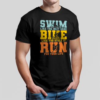 Triathlon - swim, bike, run - Férfi Póló Felirattal