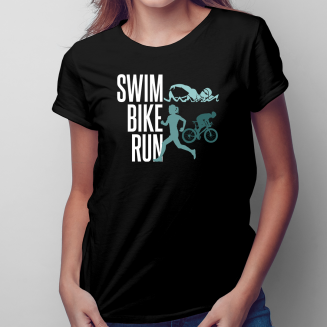 Triathlon - swim, bike, run v2 - Női póló felirattal